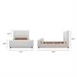 Pemberly Row Queen Tufted Panel Bed with Wingback Headboard in Antique White