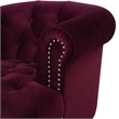 Pemberly Row Tufted Accent Chair with Nailhead Trim in Burgundy
