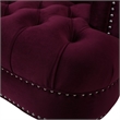 Pemberly Row Tufted Accent Chair with Nailhead Trim in Burgundy