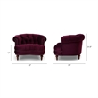 Pemberly Row Tufted Accent Chair with Nailhead Trim in Burgundy