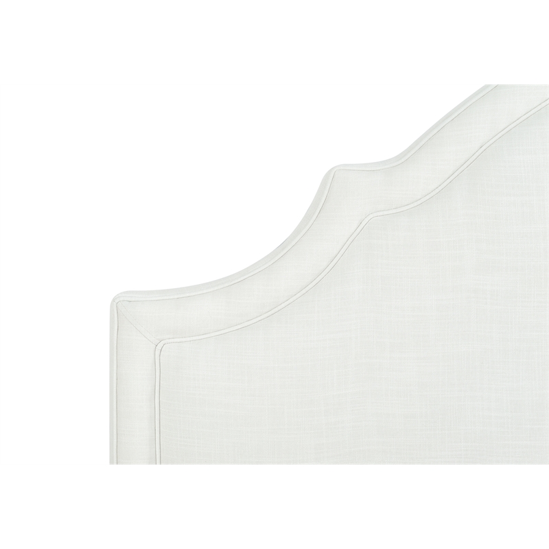 Pemberly Row Contemporary Upholstered Queen Headboard in Antique White