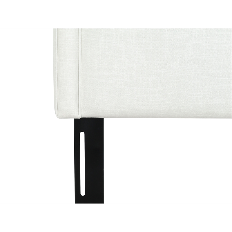 Pemberly Row Contemporary Upholstered Queen Headboard in Antique White