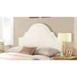 Pemberly Row Contemporary Upholstered Queen Headboard in Antique White