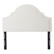 Pemberly Row Contemporary Upholstered Queen Headboard in Antique White