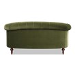 Pemberly Row Contemporary Chesterfield Loveseat in Olive Green Velvet