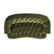 Pemberly Row Contemporary Chesterfield Loveseat in Olive Green Velvet