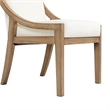 Pemberly Row High Back Reclaimed Pine Wood Dining Chair Set of 2 in Chenille