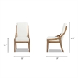 Pemberly Row High Back Reclaimed Pine Wood Dining Chair Set of 2 in Chenille