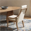Pemberly Row High Back Reclaimed Pine Wood Dining Chair Set of 2 in Chenille