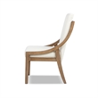Pemberly Row High Back Reclaimed Pine Wood Dining Chair Set of 2 in Chenille
