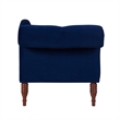 Pemberly Row Tufted Roll Arm Chaise Lounge with Nailhead Trim in Navy Blue