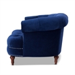 Pemberly Row Tufted Accent Chair with Nailhead Trim in Navy Blue