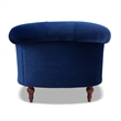 Pemberly Row Tufted Accent Chair with Nailhead Trim in Navy Blue