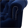 Pemberly Row Tufted Accent Chair with Nailhead Trim in Navy Blue