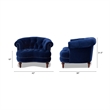 Pemberly Row Tufted Accent Chair with Nailhead Trim in Navy Blue