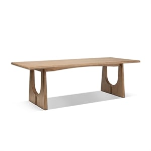 Pemberly Row 94&quot 8-Seater Reclaimed Pine Wood Dining Table in Natural Brown