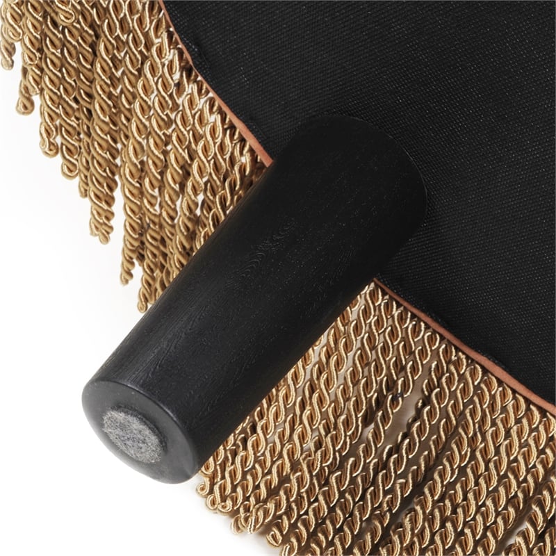 Pemberly Row Tufted Decorative Round Ottoman with Cord Trim in Orange