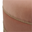 Pemberly Row Tufted Decorative Round Ottoman with Cord Trim in Orange