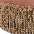 Pemberly Row Tufted Decorative Round Ottoman with Cord Trim in Orange