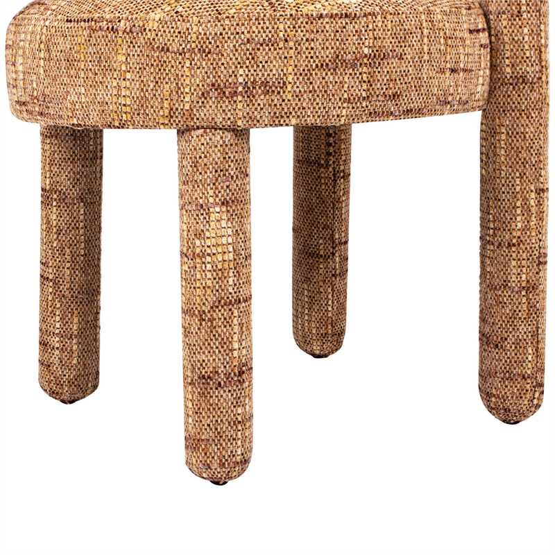 Pemberly Row Arched Upholstered Dining Side Chair Set of 2 in Orange Chenille