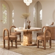 Pemberly Row Arched Upholstered Dining Side Chair Set of 2 in Orange Chenille