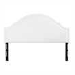 Pemberly Row Upholstered King Headboard with Clean Lines in Antique White
