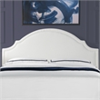 Pemberly Row Upholstered King Headboard with Clean Lines in Antique White