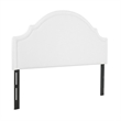 Pemberly Row Upholstered King Headboard with Clean Lines in Antique White