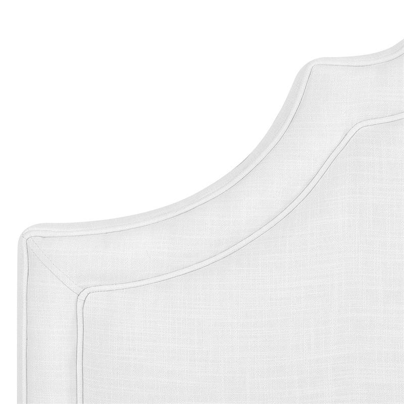 Pemberly Row Upholstered King Headboard with Clean Lines in Antique White