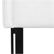 Pemberly Row Upholstered King Headboard with Clean Lines in Antique White