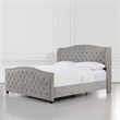 Pemberly Row Tufted Wingback King Bed with Nailhead Accents in Silver Grey