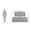 Pemberly Row Tufted Wingback King Bed with Nailhead Accents in Silver Grey