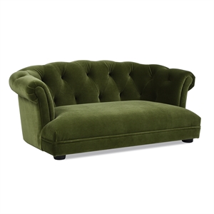 Pemberly Row 36.5&quot Chesterfield Dog Sofa Bed Medium in Olive Green Velvet
