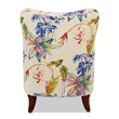 Pemberly Row Upholstered Arm Chair with Nailhead Trim in Off White Floral
