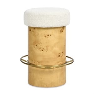 Pemberly Row 26&quot Backless Upholstered Counter Stool in Ivory White Boucle