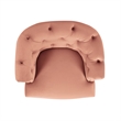 Pemberly Row Diamond Tufted Accent Chair with Rolled Arms in Peach Orange Velvet