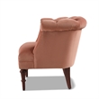 Pemberly Row Diamond Tufted Accent Chair with Rolled Arms in Peach Orange Velvet