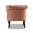 Pemberly Row Diamond Tufted Accent Chair with Rolled Arms in Peach Orange Velvet