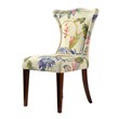 Pemberly Row Upholstered Accent Chair with Nailhead Trim in Off White Floral