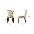 Pemberly Row Upholstered Accent Chair with Nailhead Trim in Off White Floral