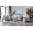 Pemberly Row Light Gray Woven Fabric Sofa Loveseat Chair Living Room Set