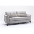 Pemberly Row Light Gray Woven Fabric Sofa Loveseat Chair Living Room Set