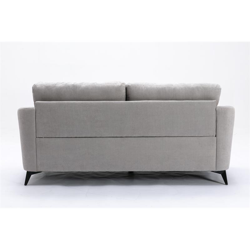 Pemberly Row Light Gray Woven Fabric Sofa Loveseat Chair Living Room Set
