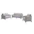 Pemberly Row Light Gray Woven Fabric Sofa Loveseat Chair Living Room Set