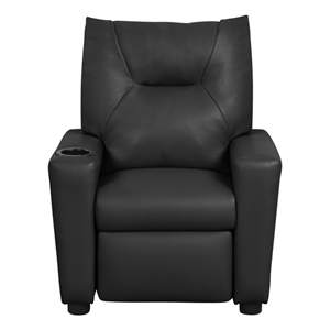 Pemberly Row 23&quotW Black PU Leather Kids Recliner Chair with Cupholder