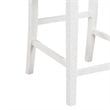 Pemberly Row Set of 2 White Upholstered Counter Height Chairs with Footrest