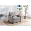Pemberly Row Gray Woven Fabric Convertible Armchair with Tufted Cushions