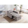 Pemberly Row Gray Woven Fabric Convertible Armchair with Tufted Cushions