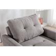 Pemberly Row Gray Woven Fabric Convertible Armchair with Tufted Cushions