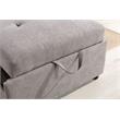 Pemberly Row Gray Woven Fabric Convertible Armchair with Tufted Cushions